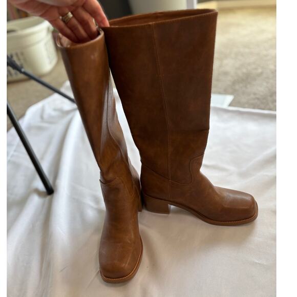 UNBRANDED Shoes - Women’s Brown Mid Calf Block Heel Boots Size 7 New